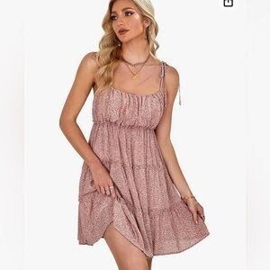 Tier Ruffled Pink Leopard Print Dress Small